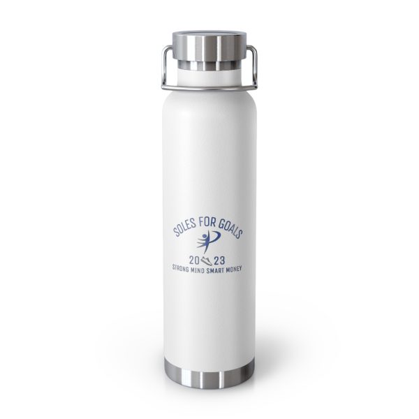 Vacuum Insulated Water Bottle, 22oz Copper, Eco-Friendly Hydration, Fitness Gift, Camping Essential, Travel Companion, Soles for Goals